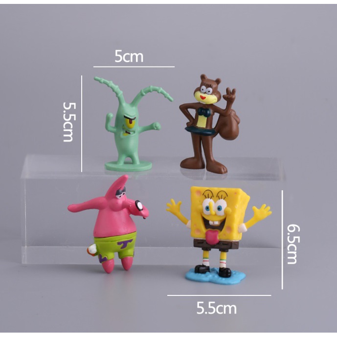 Mini Action Figure Cake Topper Hiasan Kue Ultah Spongebob isi 8 pcs