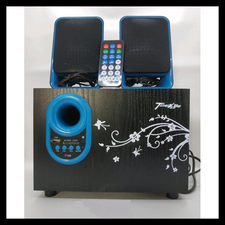 Speaker Teckyo Gmc Salon Aktif Speker Bluetooth Usb Radio - Biru