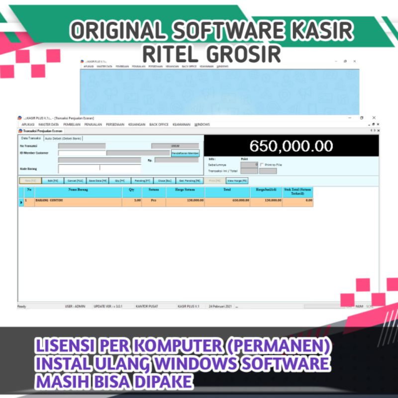 ORIGINAL SOFTWARE KASIR RITEL GROSIR