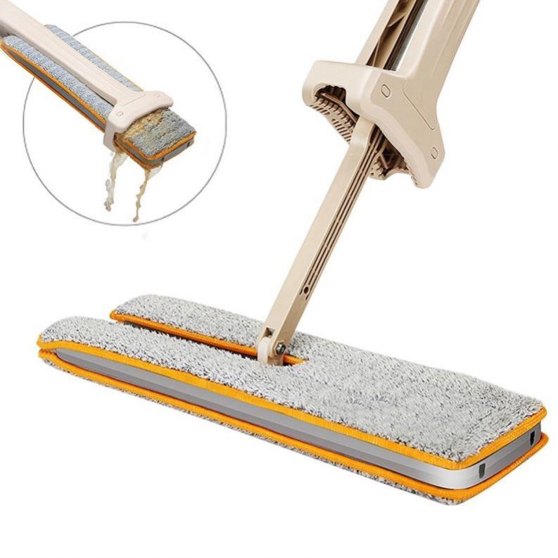 Pel Mop Spin Mop Alat Pel Pengepel Lantai Praktis Kain Pel Microfiber Gagang Stainless