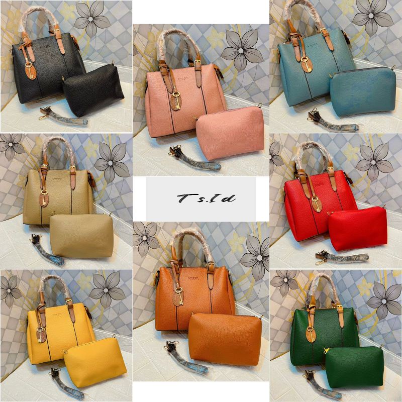 TAS TOTE BAG F KOMBINASI 3 RUANG MODEL RTED PREMIUM FREE TALI PANJANG