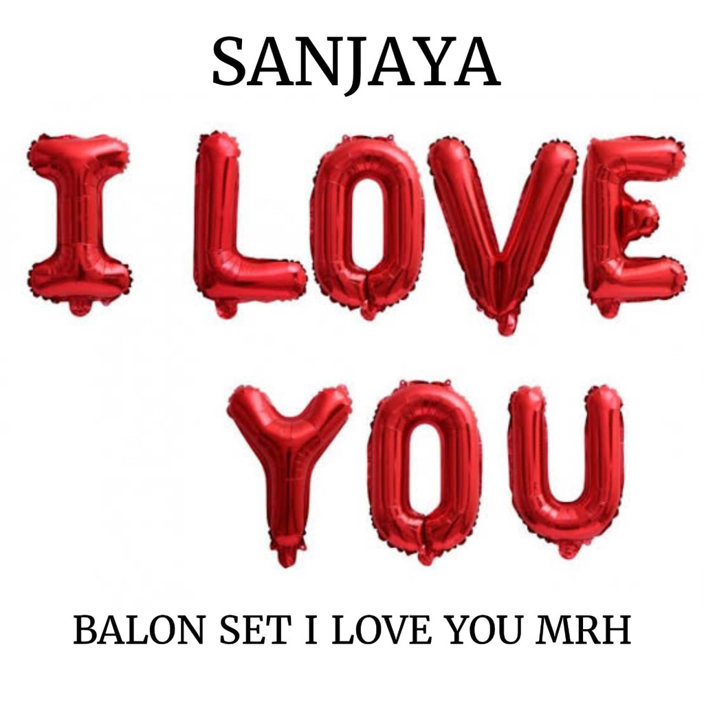 Balon Foil Huruf Set I Love You / Balon I Love You Merah / Balon Tulisan I Love You / Balon Set I Love You Mrh