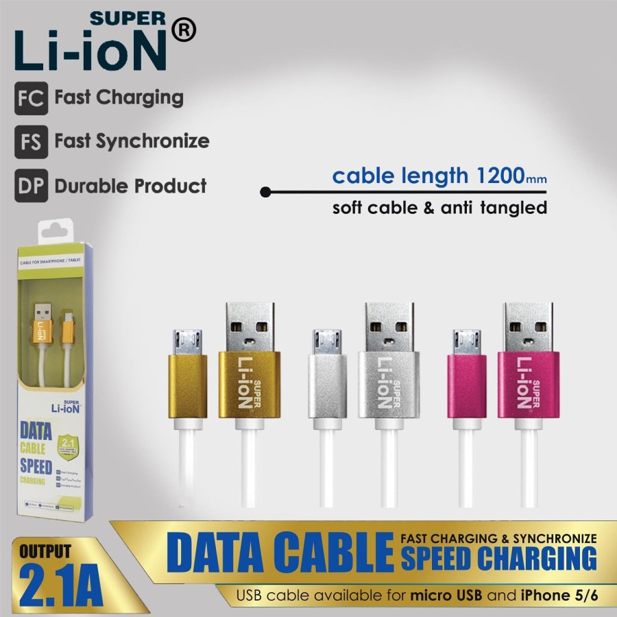 KABEL DATA LI-ION CRYSTAL FOR IPHONE 5 cable data super Li - ion crystal