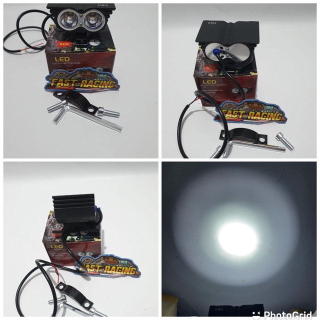 Lampu Tembak OWL 2 Mata Led Cree Mini UltraFire Full besi