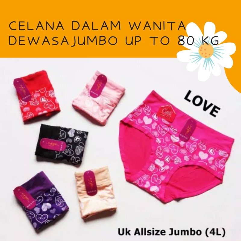 CD Celana Dalam Wanita Perempuan Dewasa 3L 4L Murah Bahan Adem Undies Kancut Celana Dalam Ibu Ibu