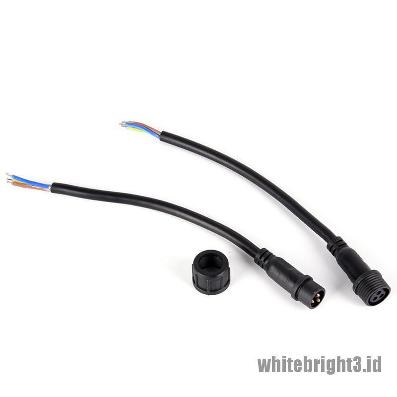 &lt; White3 &gt; Kabel Konektor Lampu LED 3-pin AC 18AWG Anti Air IP65
