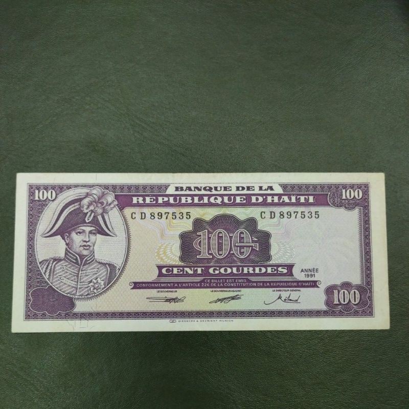 UANG ASING HAITI 100 GOURDES TAHUN 1991