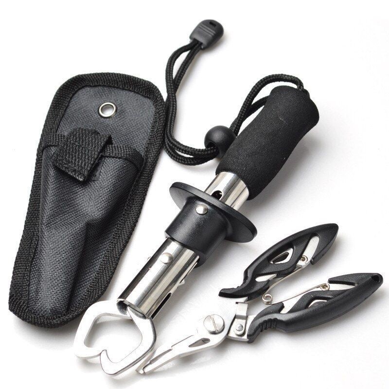 Set FISHING LIP GRIP DAN STAINLESS STEEL FISHING HOOK REMOVER TANG &amp; PENJEPIT BIBIR CAPIT IKAN