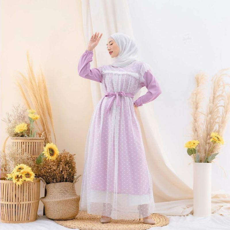 Gamis Tile Terbaru 2021 Gamis Brukat Terbaru 2021 Lena Vania Baju Gamis Muslim 165 Marwah Javina Max
