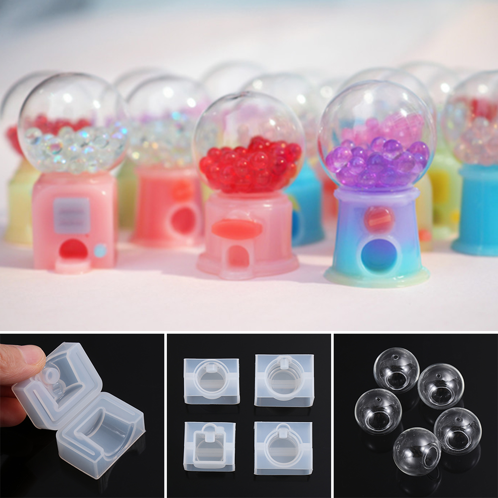 SUYOU DIY Crafts Resin Mold Pendant Jewelry Making Tools Silicone Mould Key Chain Quicksand Hollow Capsule Crystal UV Epoxy