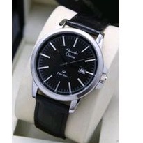 Jam Tangan Pria Alexandre Chritie AC 1008 Tali Kulit Body Silver