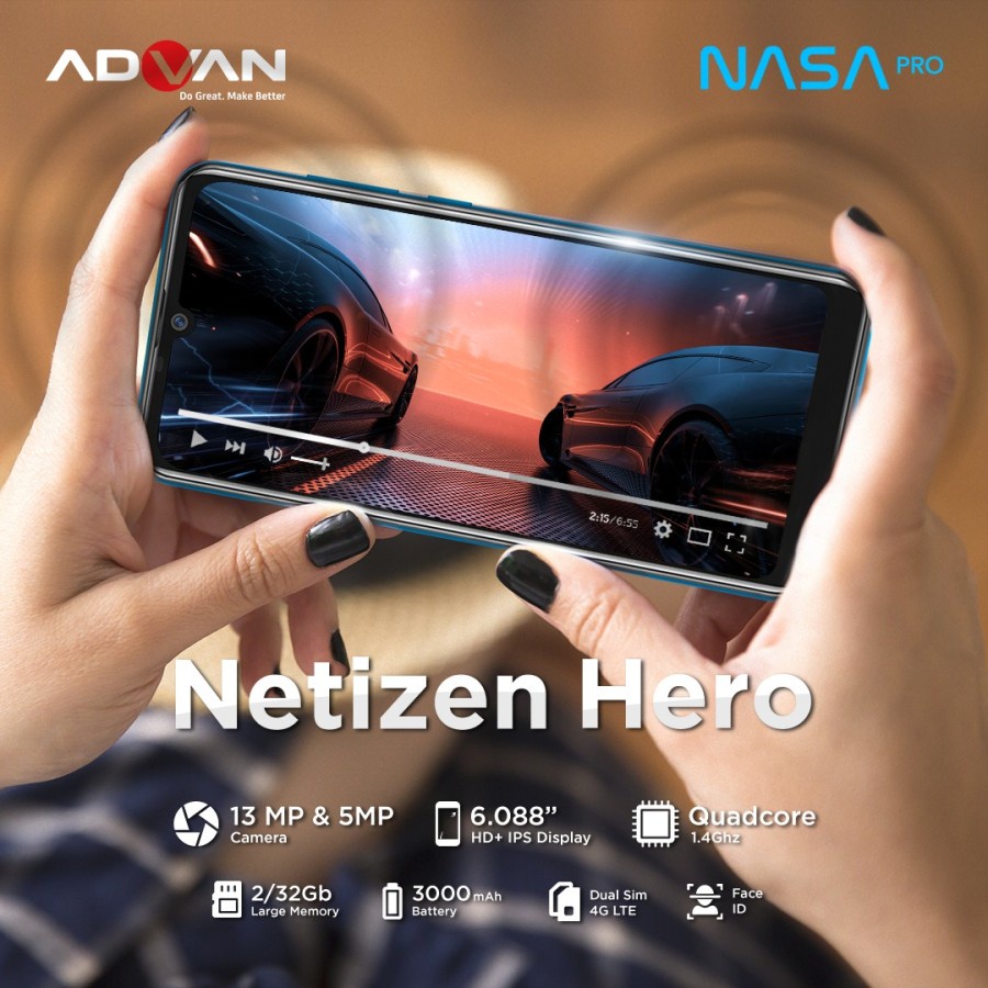 ADVAN NASA PRO RAM 2GB ROM 32GBGB GARANSI RESMI-free silicone case -android murah