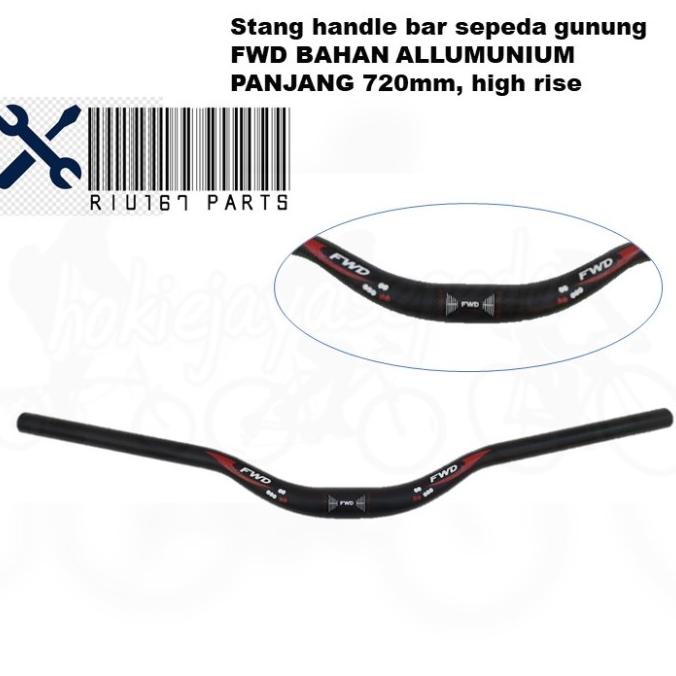 Stang Handle Bar Sepeda Mtb High Rise Fwd 710 Mm Os 31,8 Allumunium