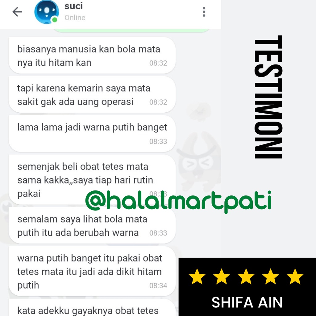 Shifa Ain Obat Vitamin Terapi Tetes Mata Minus Plus Silinder Katarak Glukoma Merah Bengkak Herbal