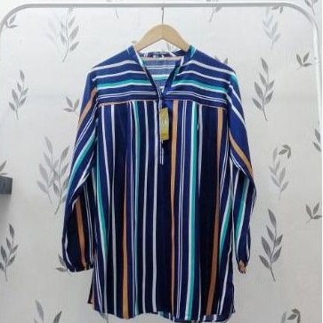Rayon Motif 0053 - Motif Salur - Blouse Motif Rayon - Fathin Basic - Atasan Rayon - Tanahabang-4