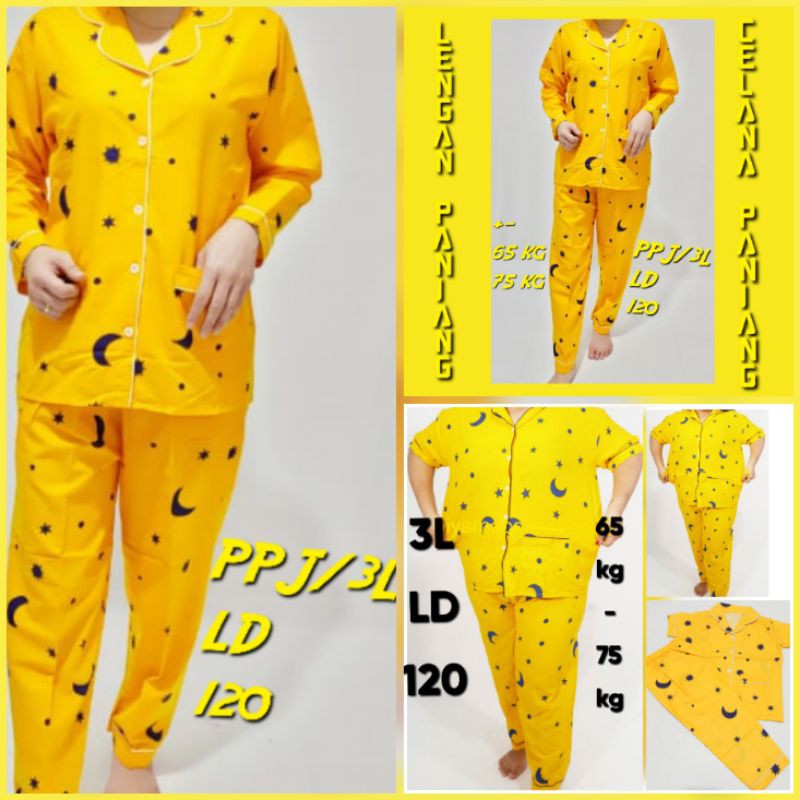 piyama bigsize baju lengan panjang celana panjang / PP LD 160 150 140 130