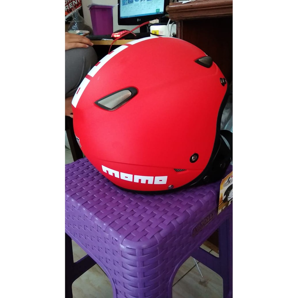 Helm Retro SNI momo warna hitam dof Free Path