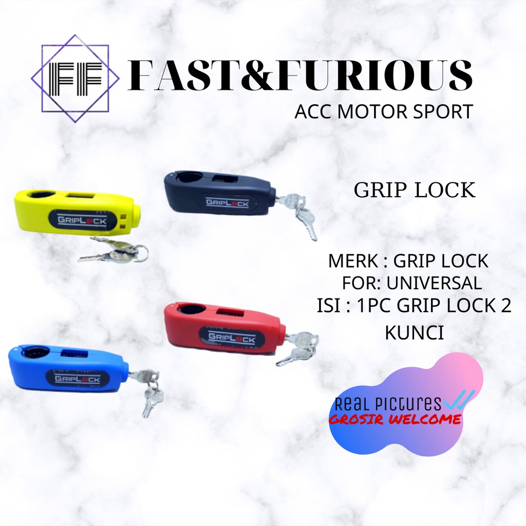 Griplock Grip Lock Kunci Gembok Pengaman Anti  Maling  Stang 