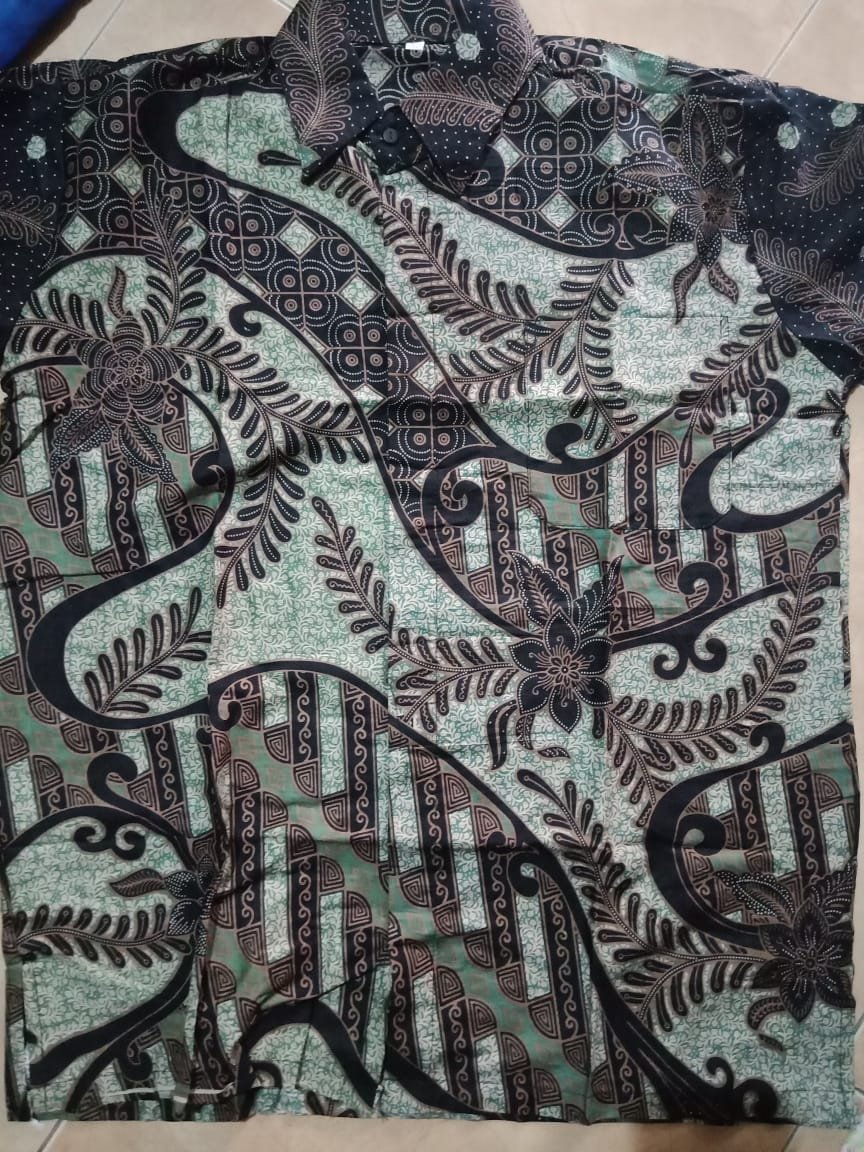 Kemeja Batik Pria Lengan Panjang Size M L Xl Xxl  Bswart Batik Hrb026 Kenongo Hem Panjang Pad