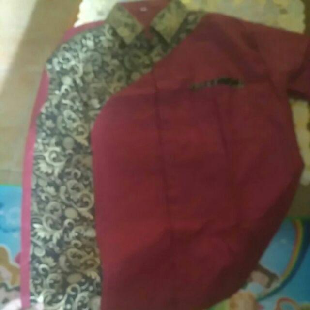Kemeja Batik Pria Lengan Panjang Size M L Xl Xxl Bswart Batik Hrb026 Kenongo Hem Panjang Padi