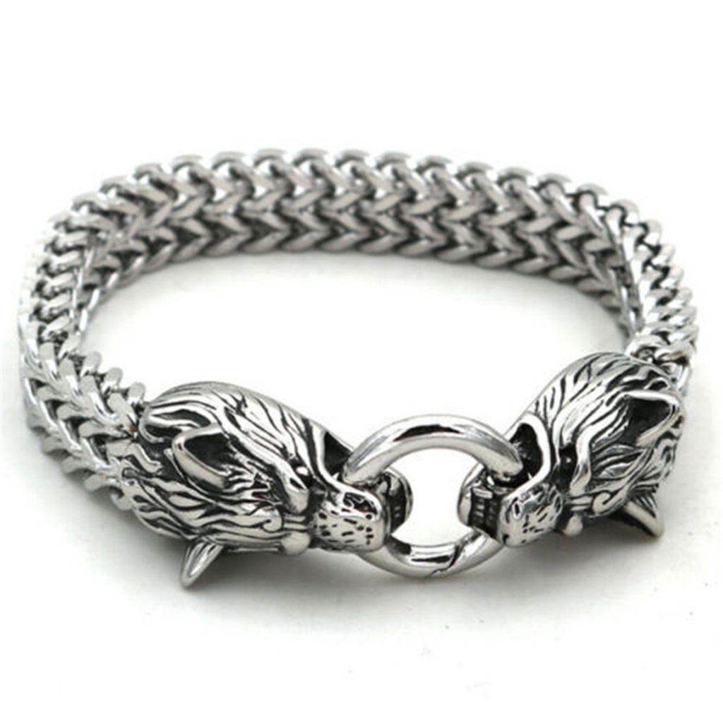 Preva Fenrir Kepala Gelang Fashion Rantai Dekorasi Gelang Stainless Steel