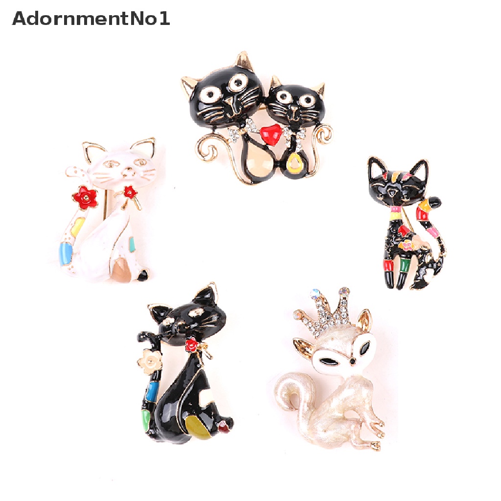 (AdornmentNo1) Bros / Pin Enamel Bentuk Kucing Kartun Lucu Untuk Pria / Wanita