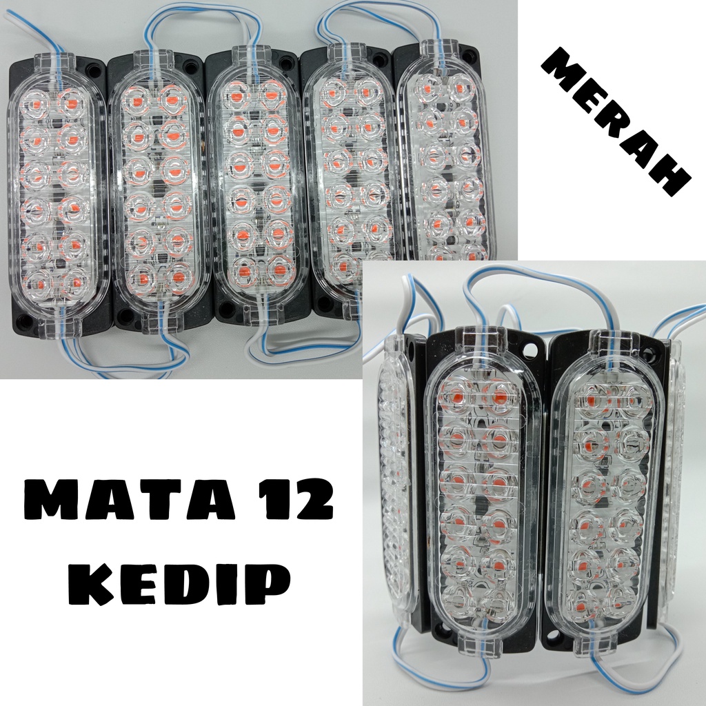 Lampu Kolong LED MATA 12/  Truk Bis 24 Volt 12 LED NYALA KEDIP