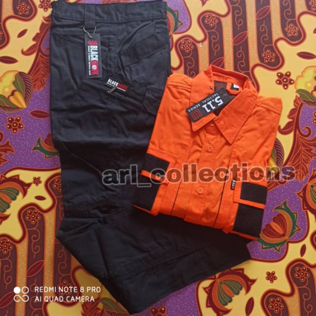 Setelan satu set celana+kemeja orange 511 TACTICAL BPBD/BNPB/TIMSAR/BASARNAS/PDL/LAPANGAN