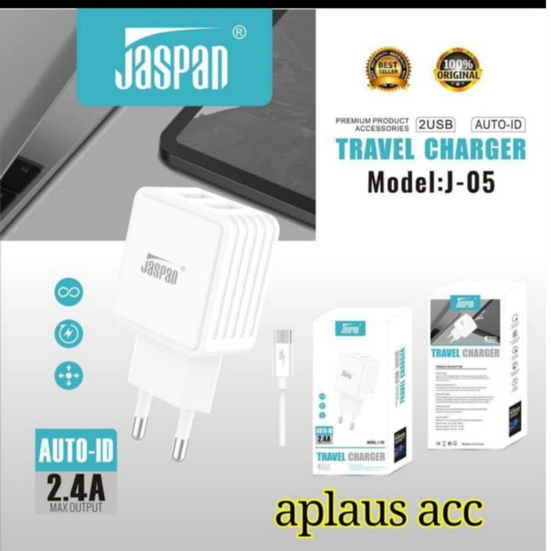 Charger Jaspan J-05 2USB 2.4A Fast Charging