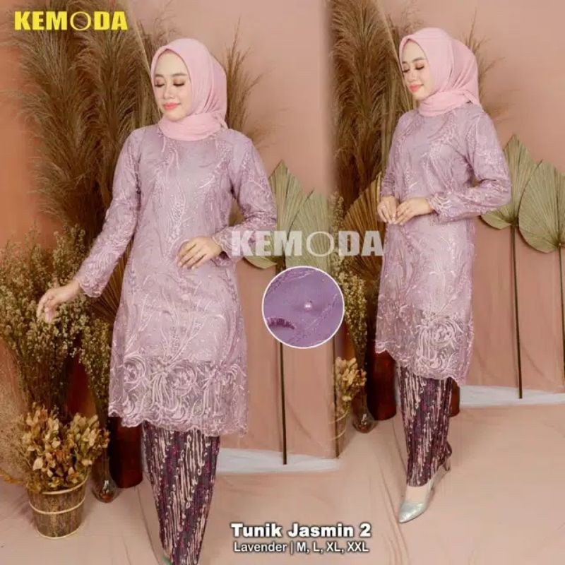 PRODUK ORIGINAL SETELAN KEBAYA TUNIK JASMIN/KEBAYA REAL PICT/KEBAYA MODERN/TULLE PREMIUM