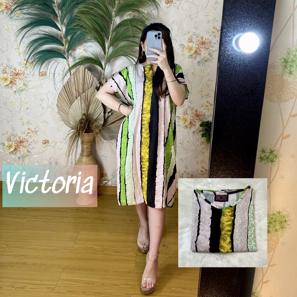 NCDY HOMEWEAR DASTER PENDEK SELUTUT RAYON PREMIUM LD 130cm BUSUI FRIENDLY KEKINIAN-Victoria PENDEK