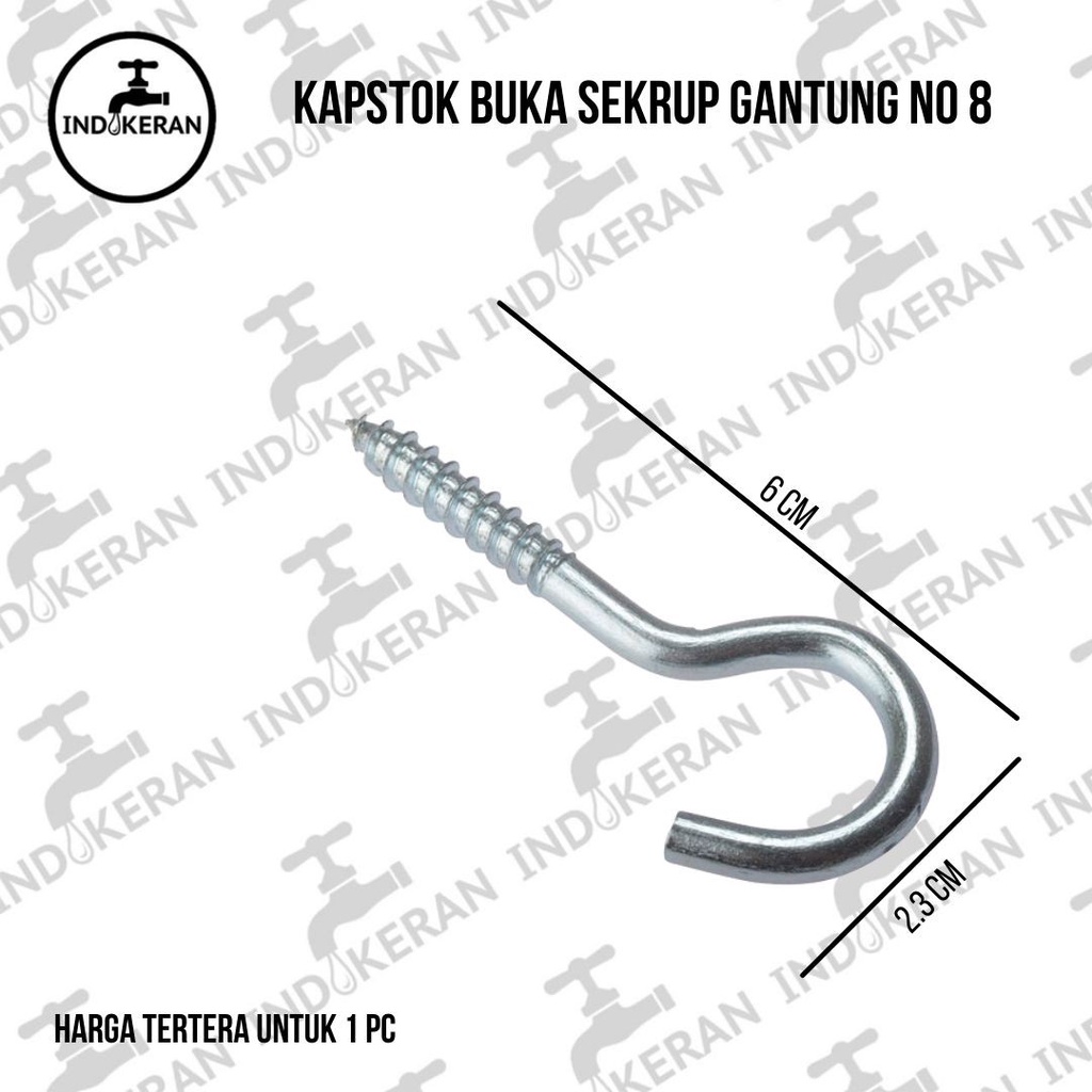 INDOKERAN - Kapstok Buka Sekrup Gantung no 8 - 1 PCS