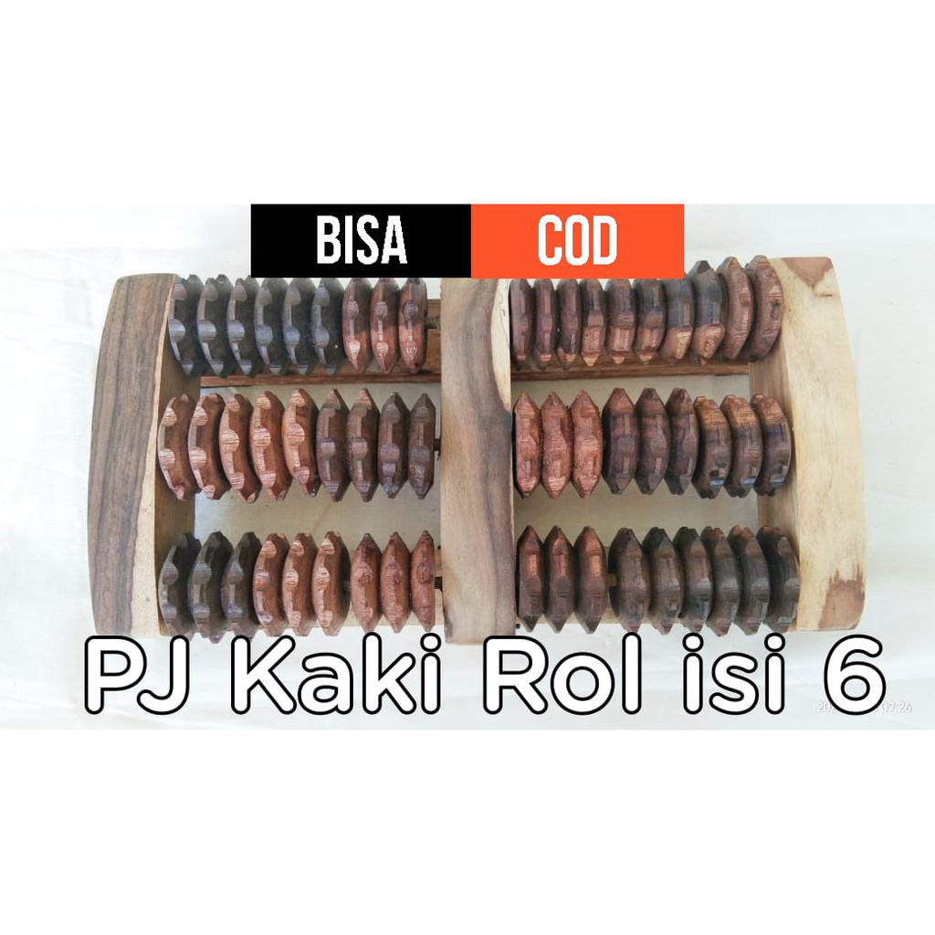 Alat PIjat Terapi Kaki isi Rol 6,  Alat Bantu Pijit Refleksi Reflexi Reflexy Kaki dari Kayu Murah