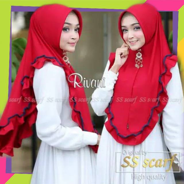 {COD} [ TERMURAH ] JILBAB INSTAN RIVANI JERSEY SUPER PREMIUM ORIGINAL/HIJAB INSTAN KHIMAR RIVANI-1