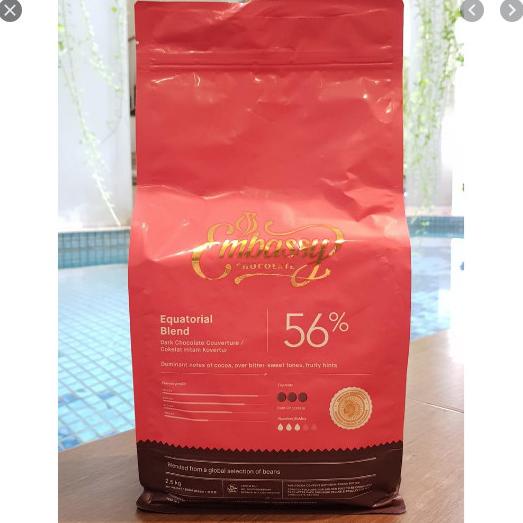 

Embassy chocolate 56% equatorial blend 2,5kg Tulip dark couverture bakernbar99 Ayo Beli