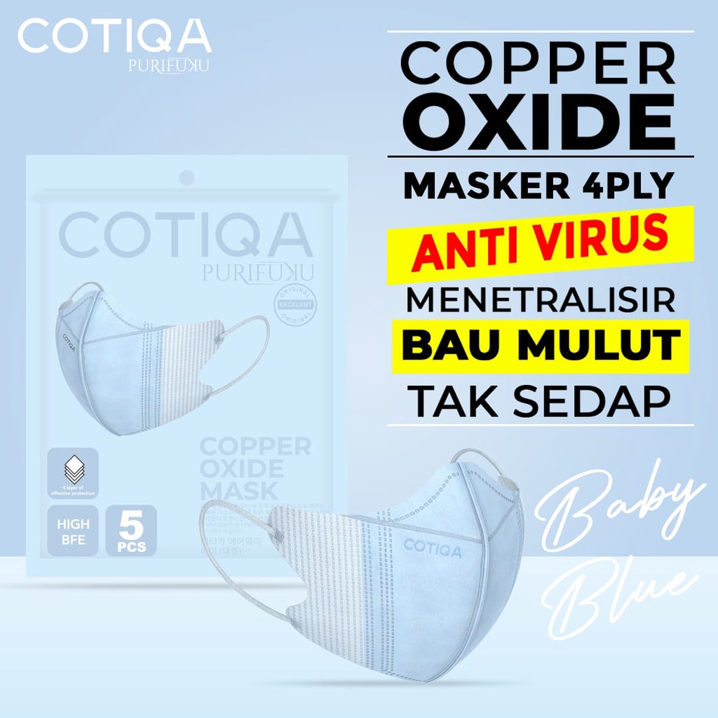 COTIQA Masker DUCKBILL COPPER OXIDE Premium Mask 4ply isi 5 pcs