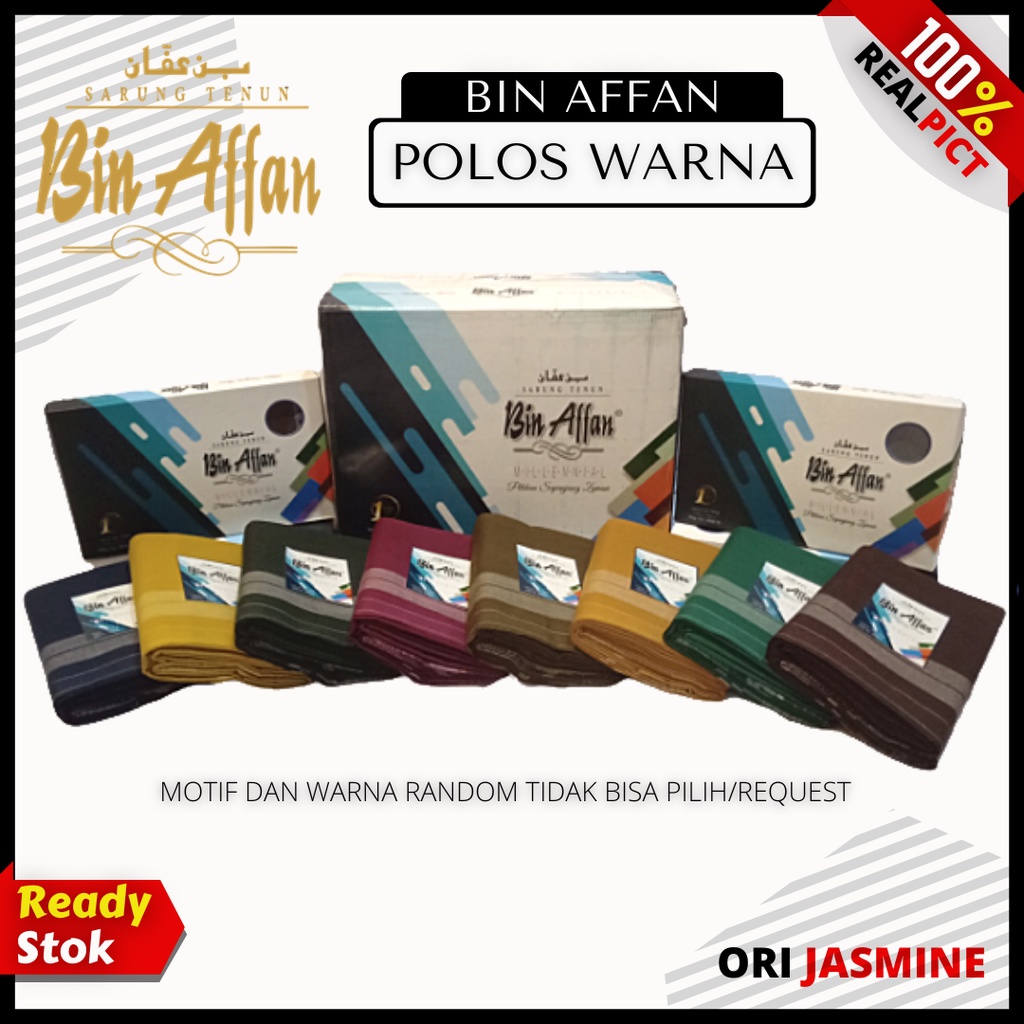 Sarung tenun bin affan polos warna hitam putih