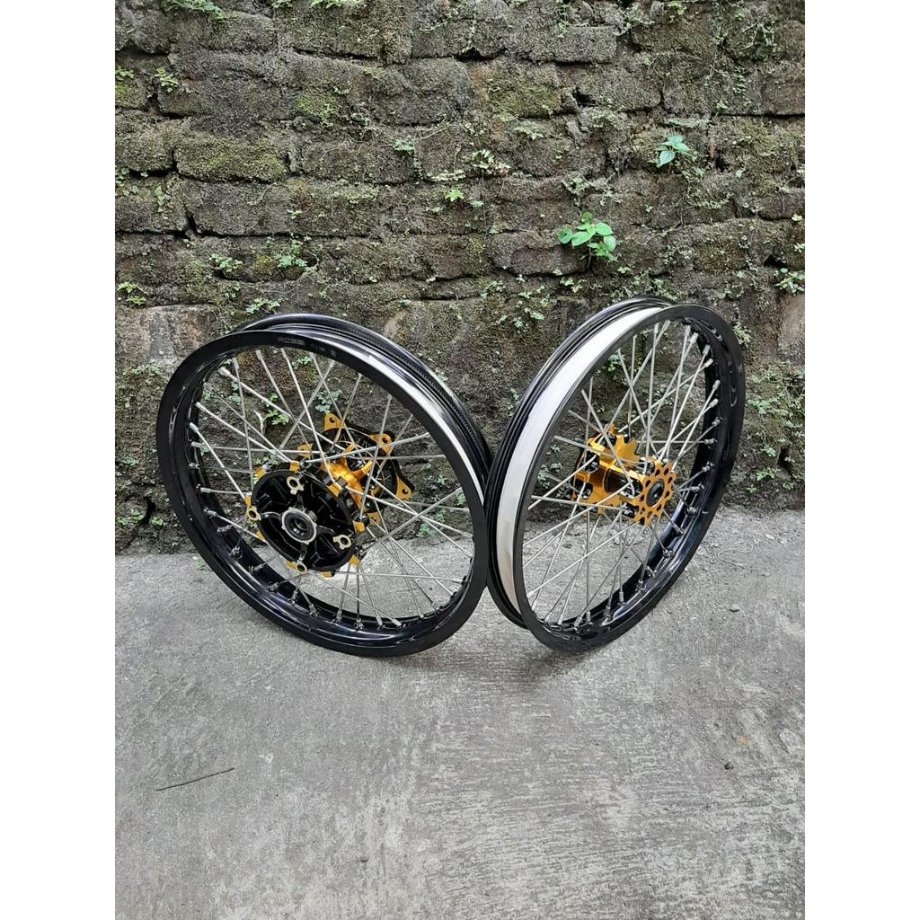 Velg CRF Herex Supermoto Ring 17 Velk Set Semi Cacing CRF 150 Ukur 160-185 PNP Tanpa Ban