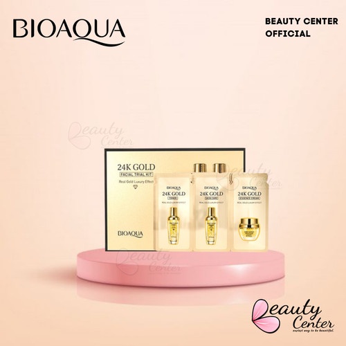 [COD] BIOAQUA 24K Gold Facial Trial Kit 10pcs Contains Toner + Serum + Essence Cream
