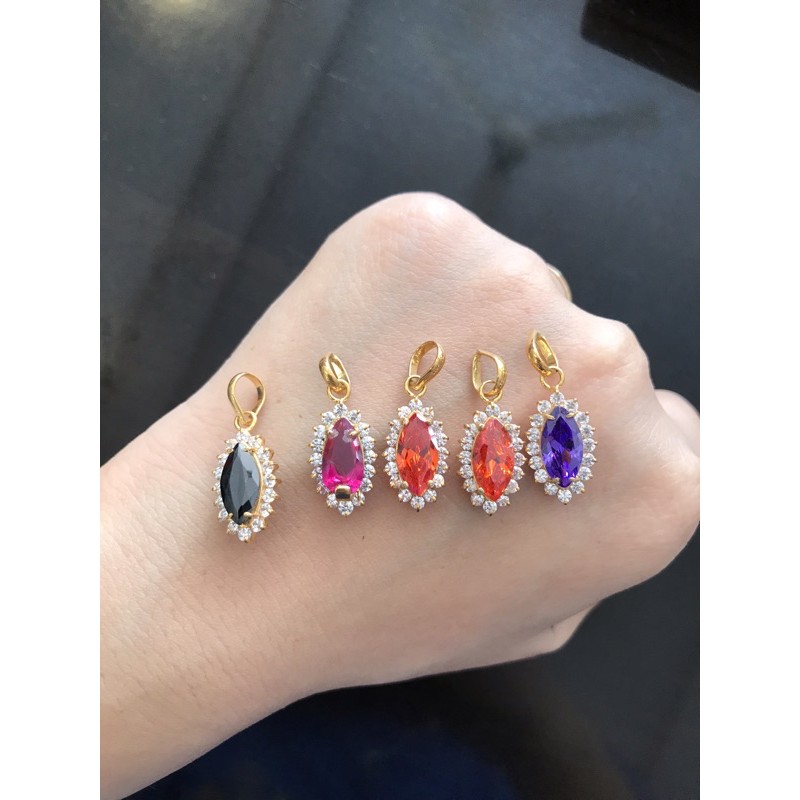 Liontin batu warna emas asli kadar 375