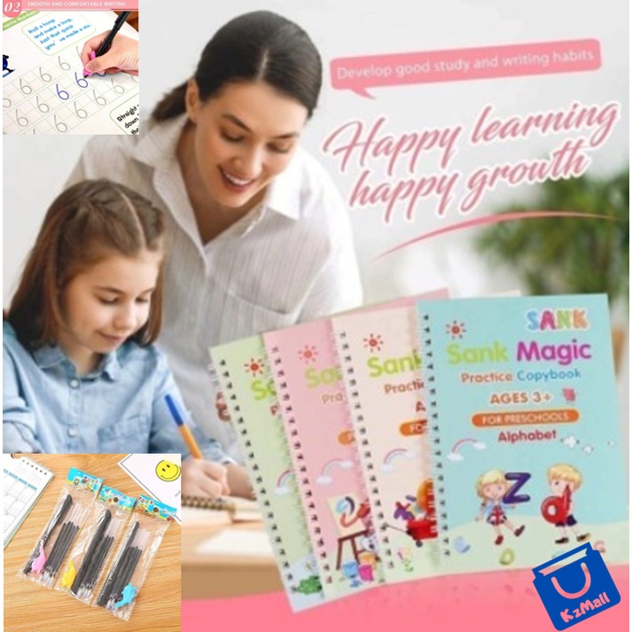 (1 SET = 4PCS) Buku Belajar Mewarnai Anak / Magic Sand Book dan Refill Pen / Pasir Ajaib / Magic Book