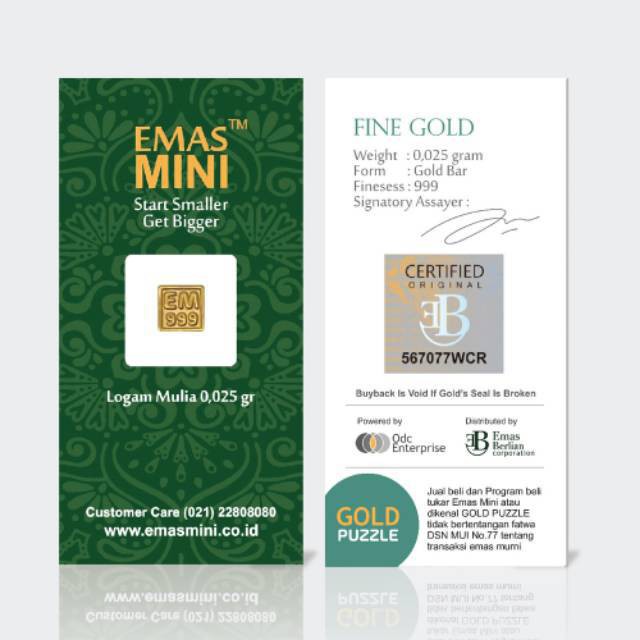 Emas Mini 0.025 Gram