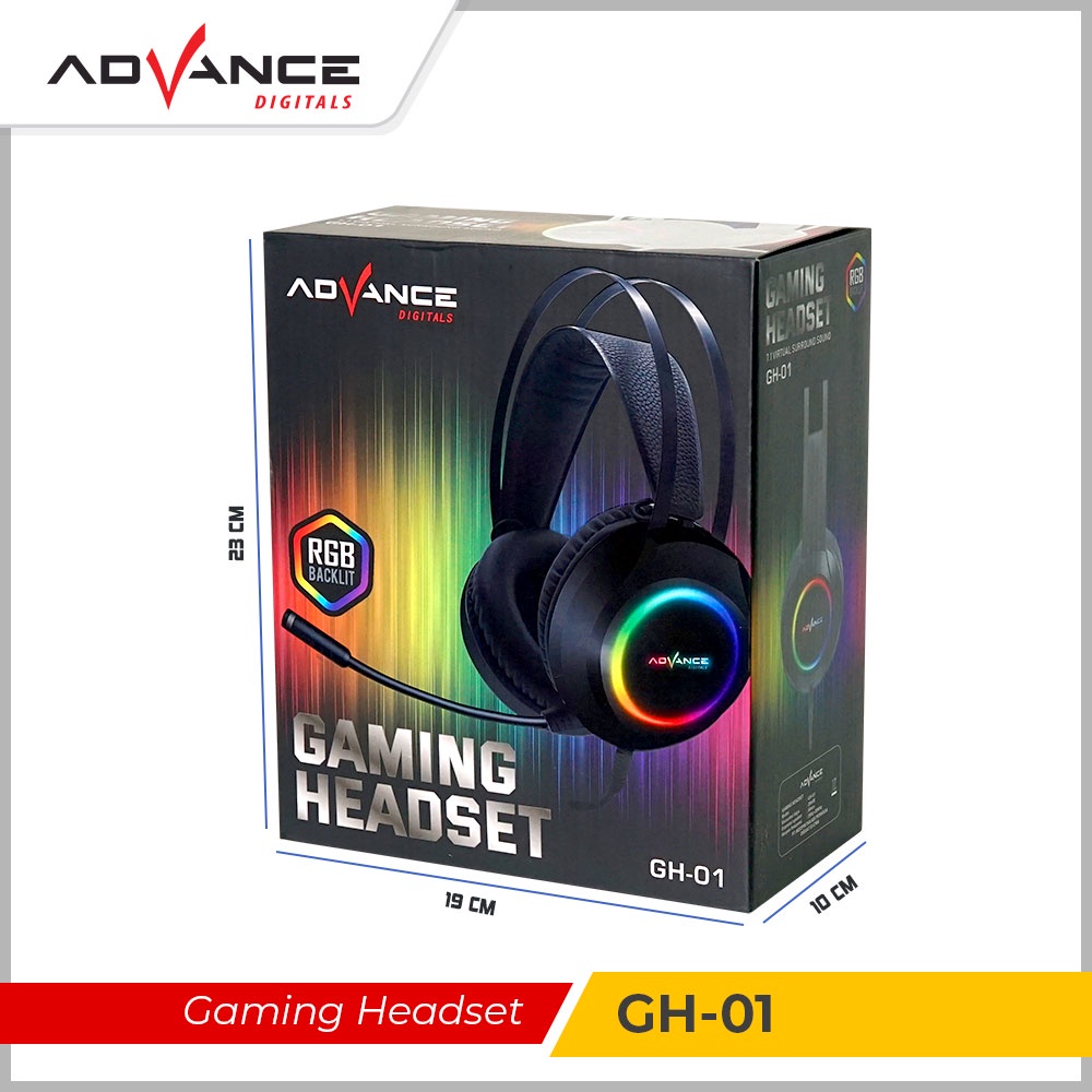 【READY STOCK】ADVANCE Headphone Gaming 3D Sound Wired Headset Noise Canceling Gaming Headphones RGB Light With Mic For PC/Laptop