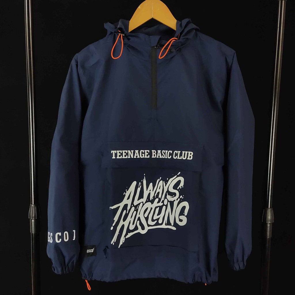 Jaket Rain Coach . Jacket Coach Always Hustling Blue Navy