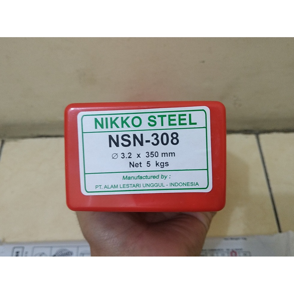 KAWAT LAS NIKKO STEEL NSN-308 3.2 x 350 mm 1 Kg LAS STAINLESS