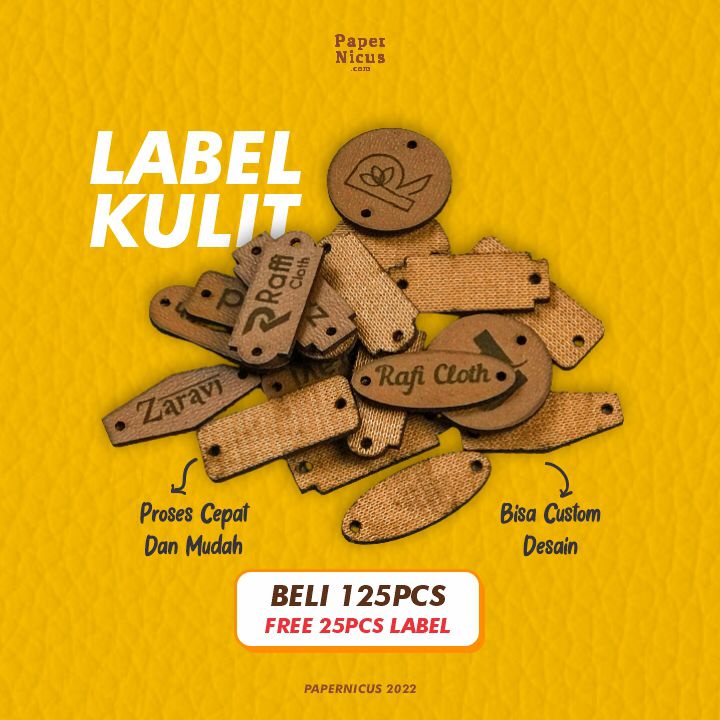 Label Kulit Sintetis Label Hijab Label Baju Kulit Sintetis Tambahan Murah
