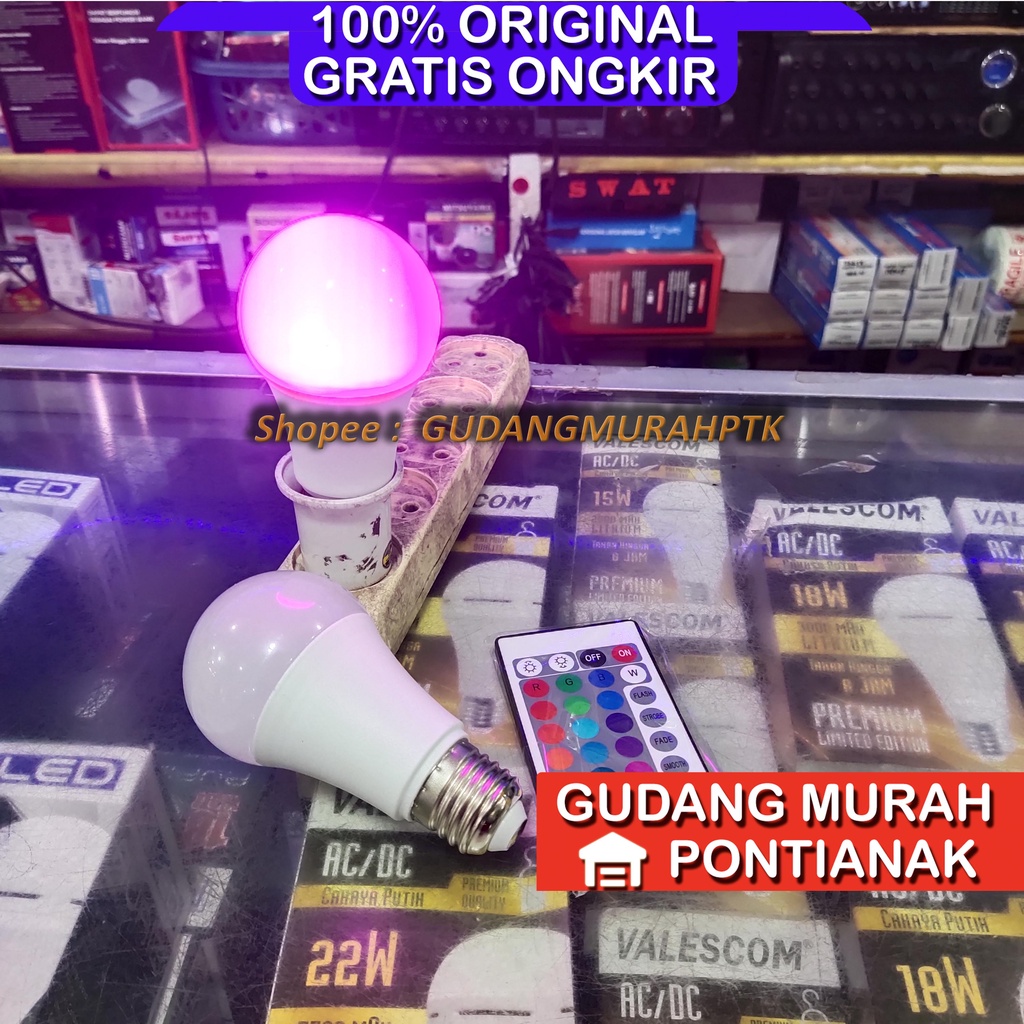 Lampu Led RGB WARNA BISA DIGANTI + REMOTE atau berkedip warna warni