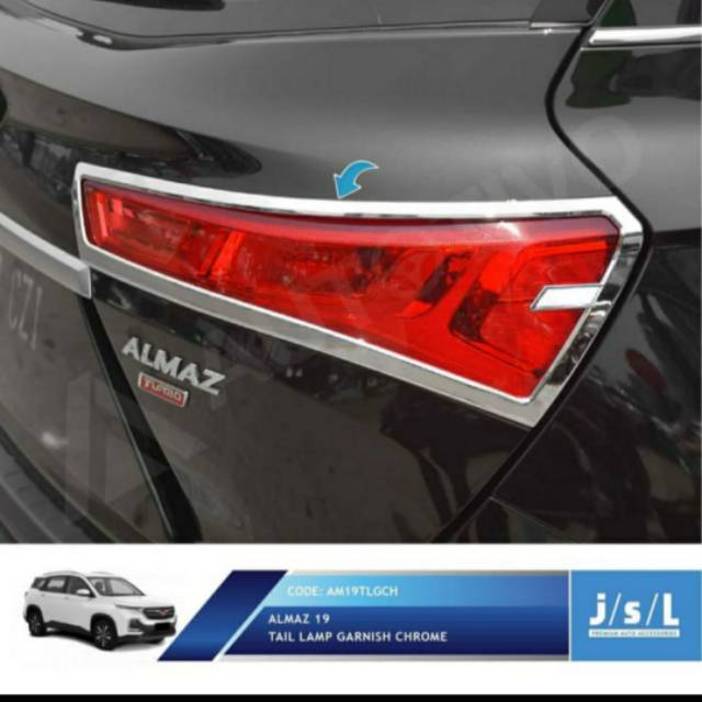 Garnish lampu belakang wuling almaz Hitam &amp; Chrome / tail lamp garnish jsl