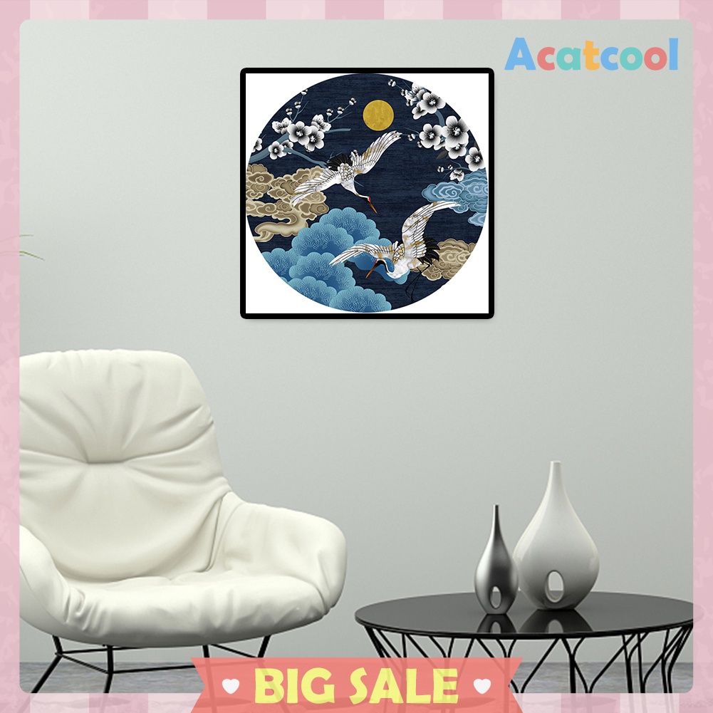 Full Drill Diamond Painting Two Flying Crane Cross Stitch Embroidery Mosaic