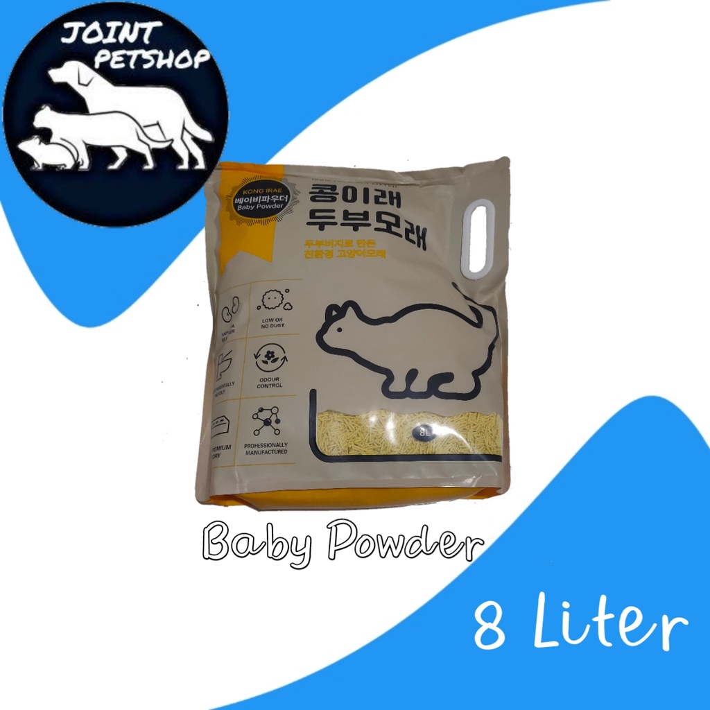 expedisi ~ pasir kong irai 8L 100% pasir tofu catlitter paket 6pics/1dus